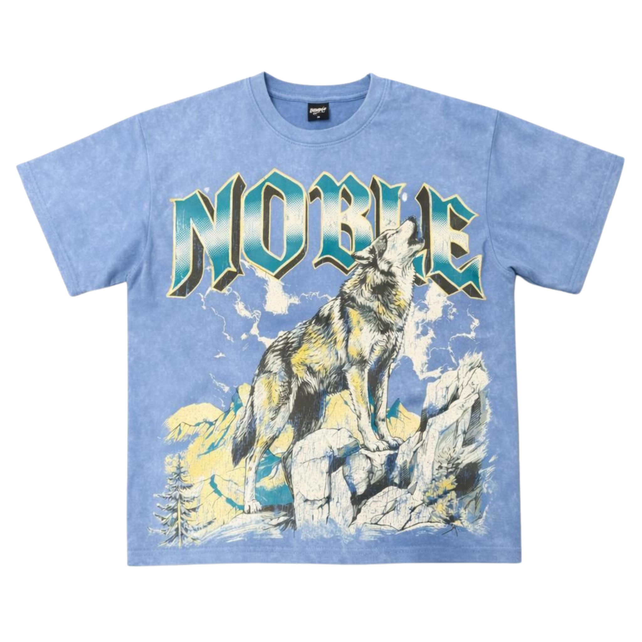 Wolf Blue Men's Washed Premium T-Shirt | VibeX Streetwear – Vibex