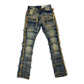Kids Patchwork Stacked Jeans 33958