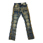 Kids Patchwork Stacked Jeans 33958