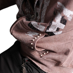 Noble Washed Hoodie - Premium Pearl Embellished Zip-Up