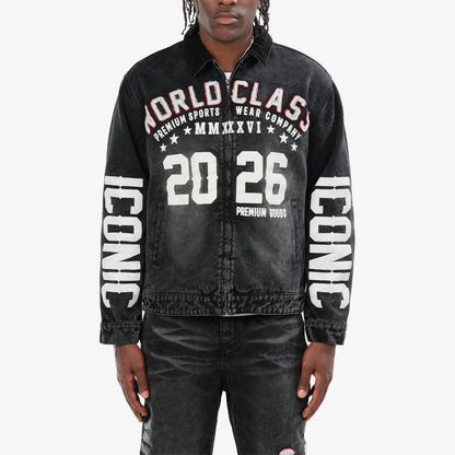 Mens World Class Denim Jacket Black
