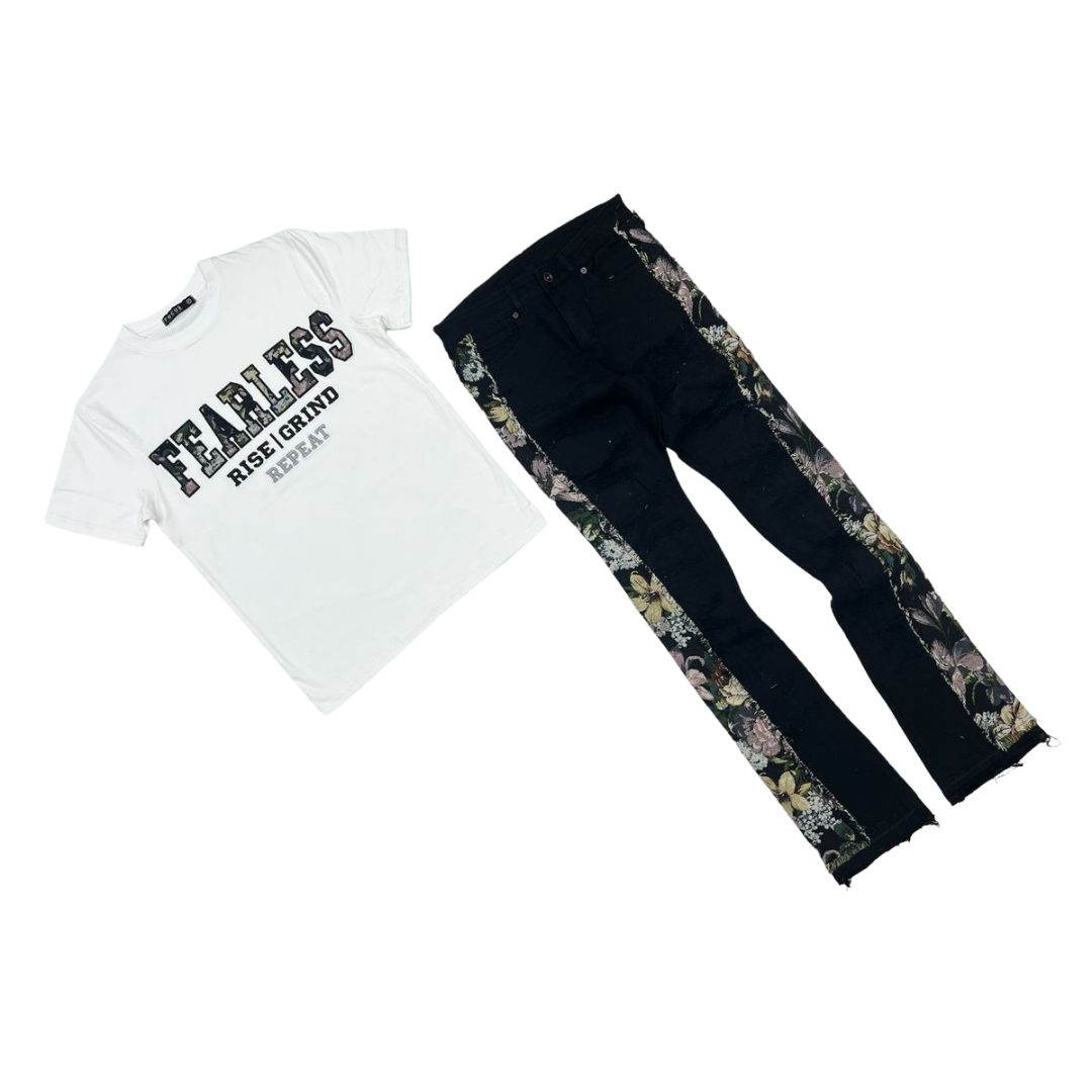 Kids Tapestry Stacked Jeans 3611