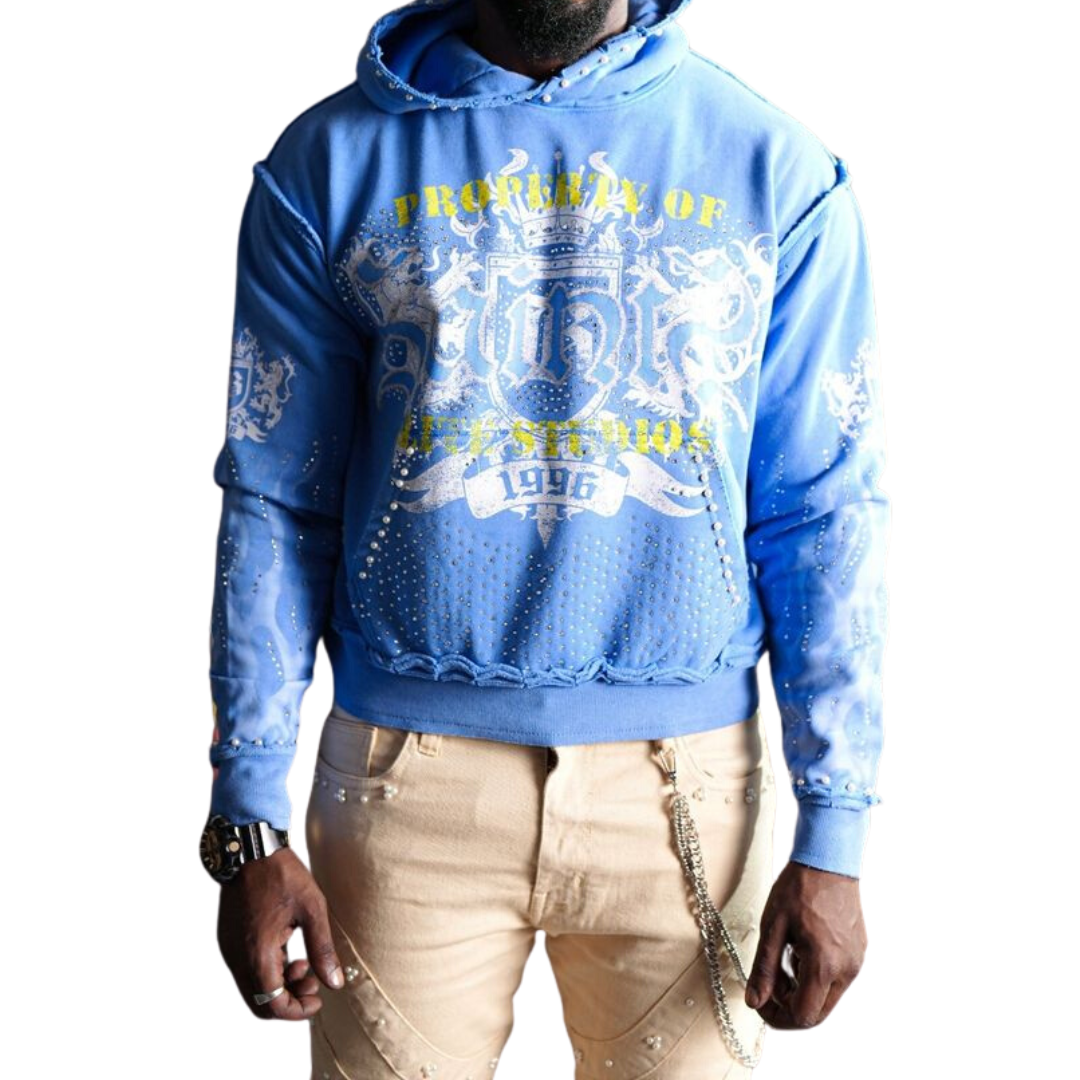 Saints Washed Hoodie - Premium Pearl Embellished