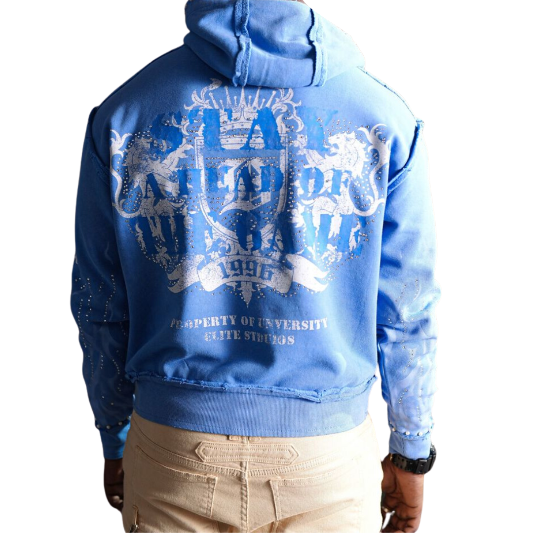 Saints Washed Hoodie - Premium Pearl Embellished