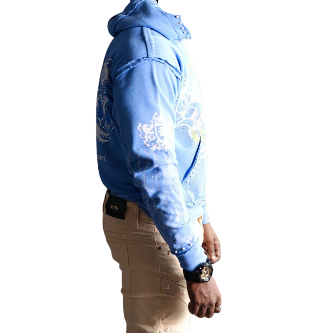 Saints Washed Hoodie - Premium Pearl Embellished