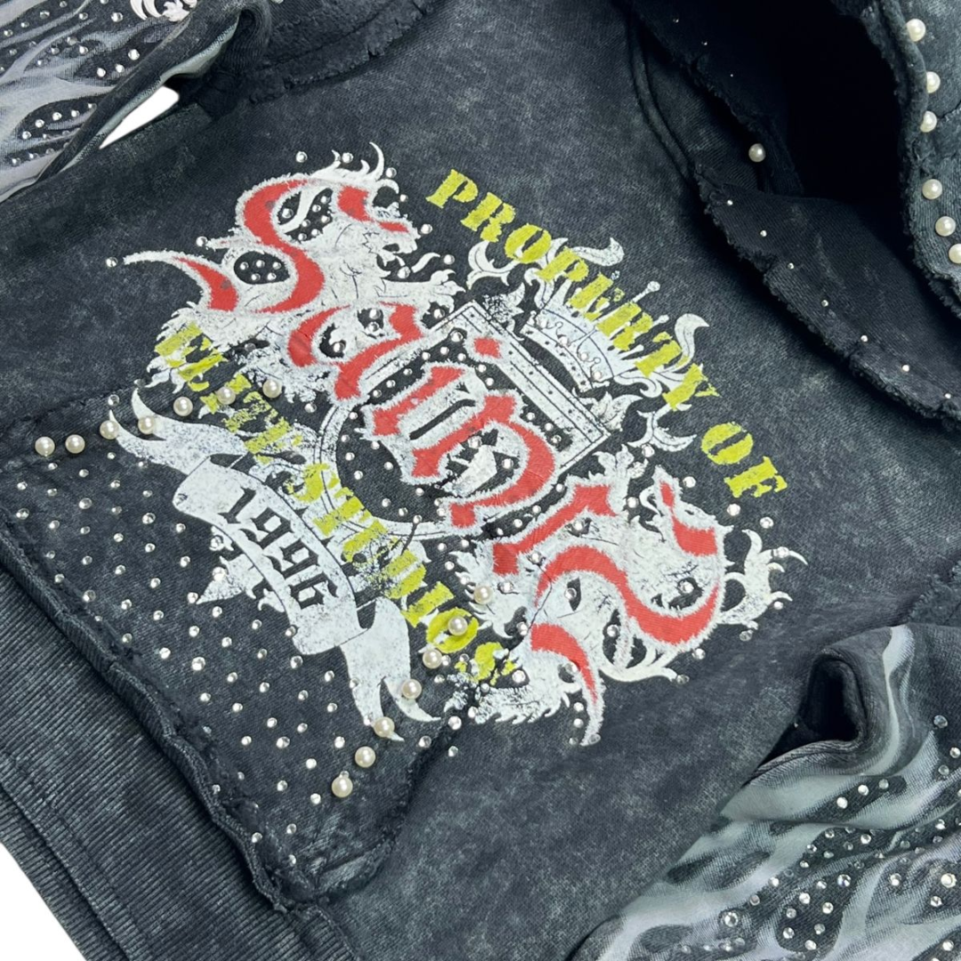 Kids Saints Hoodie - Rhinestone & Pearl Embellished