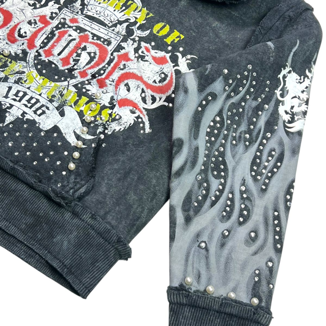 Kids Saints Hoodie - Rhinestone & Pearl Embellished