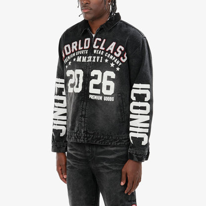 Mens World Class Denim Jacket Black