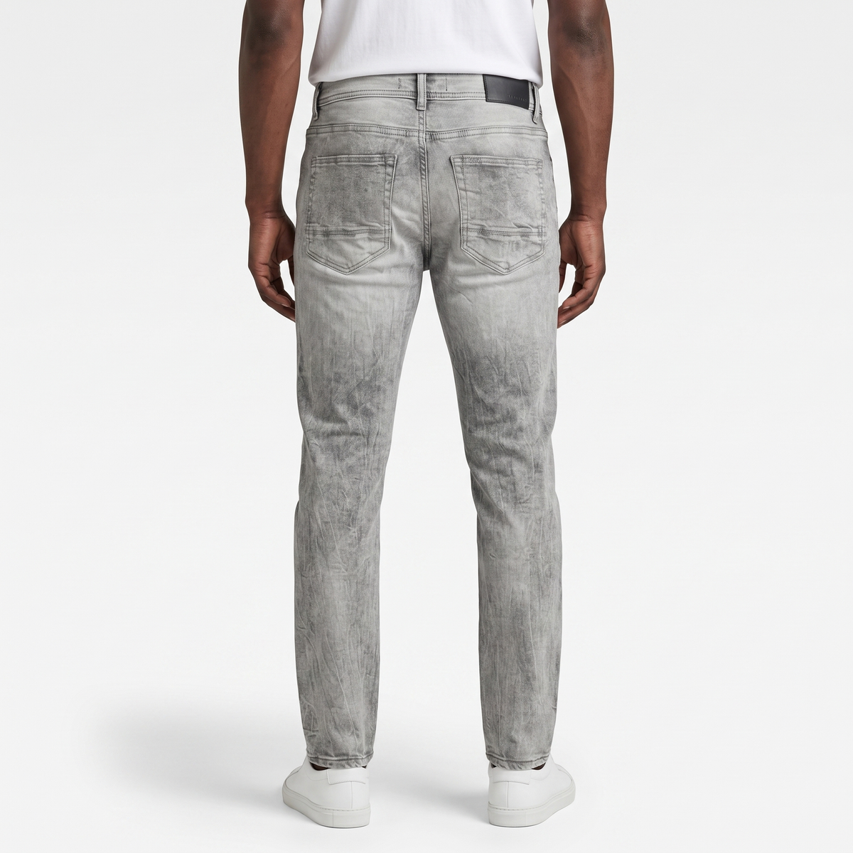 Men’s Laser Motif Slim Jeans - Light Grey