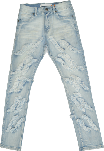 Kids Distressed Slim Fit Jeans – Ice Blue
