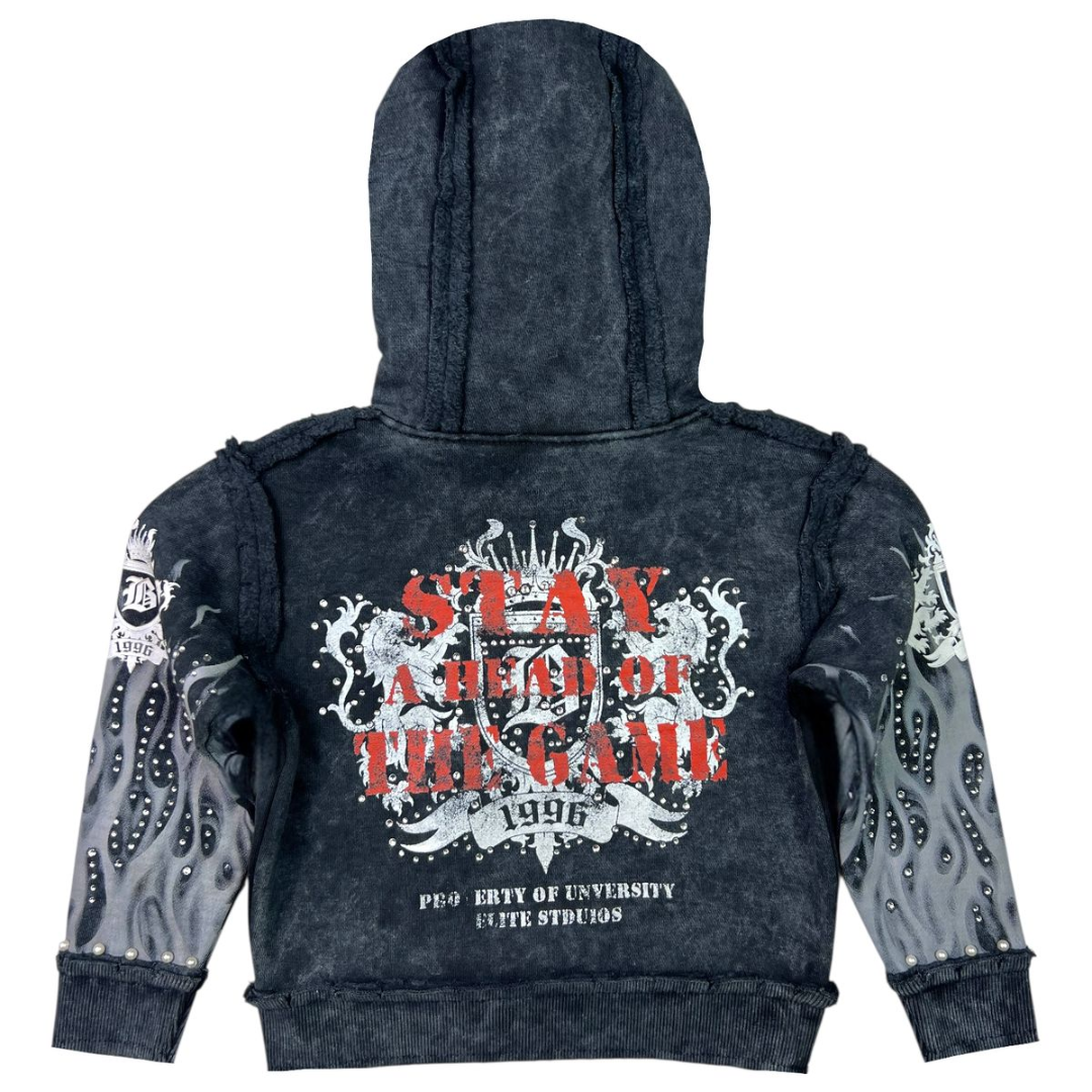 Kids Saints Hoodie - Rhinestone & Pearl Embellished