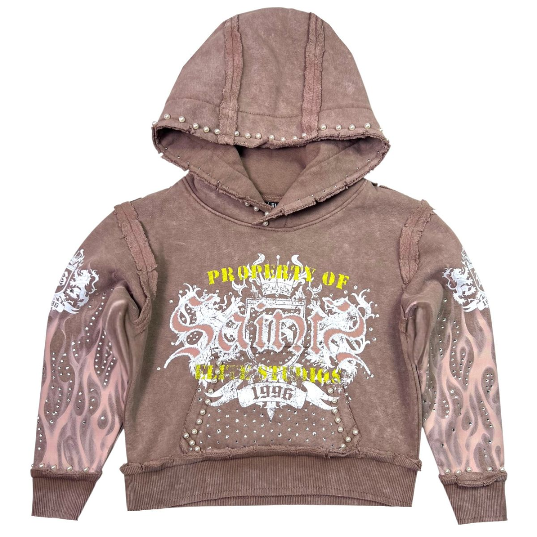 Kids Saints Hoodie - Rhinestone & Pearl Embellished