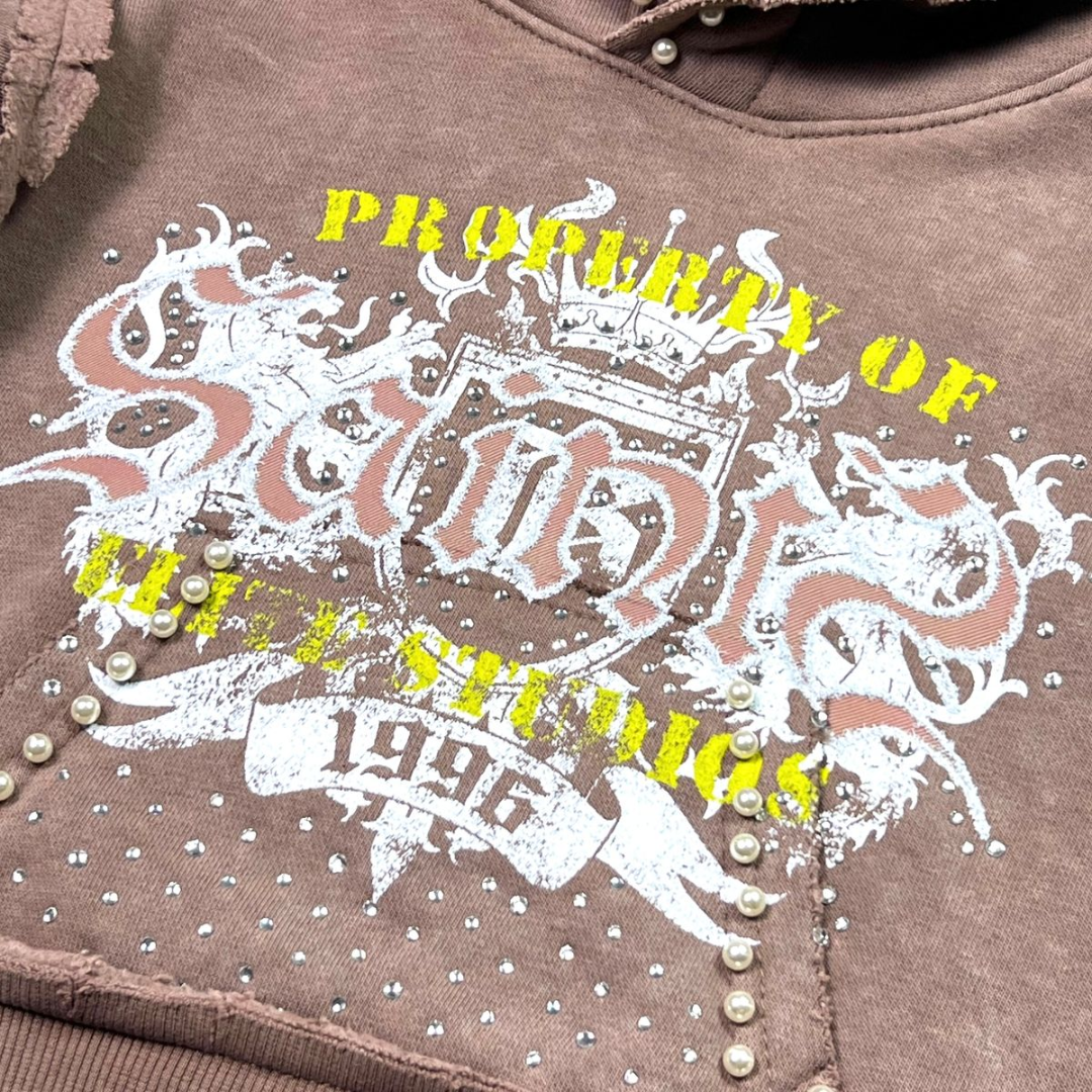 Kids Saints Hoodie - Rhinestone & Pearl Embellished