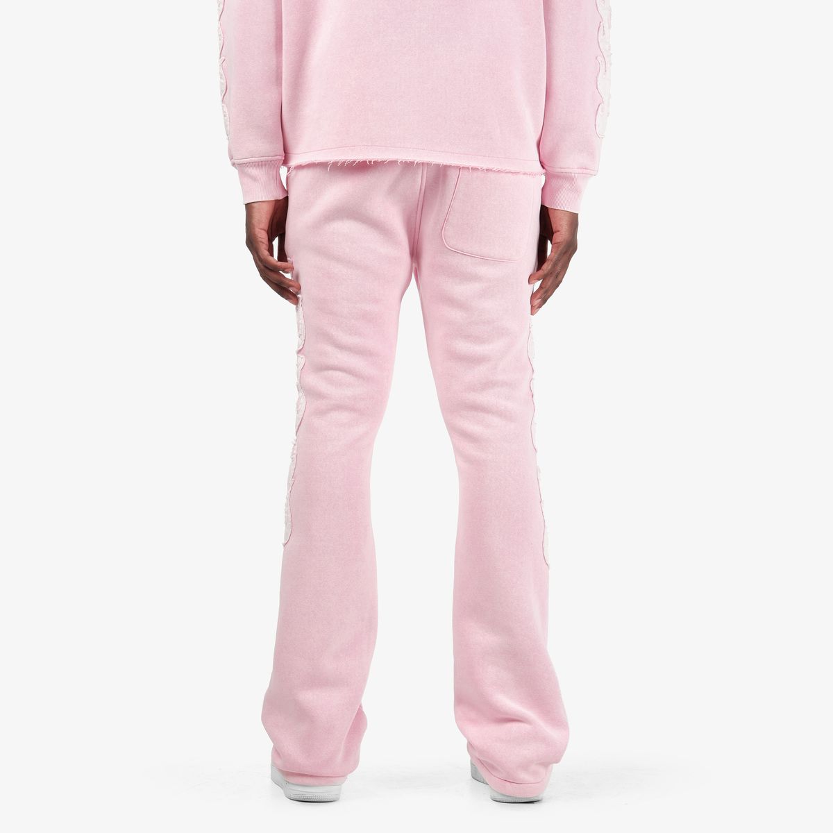Mens Saints Distressed Applique Sweatpants – Pink