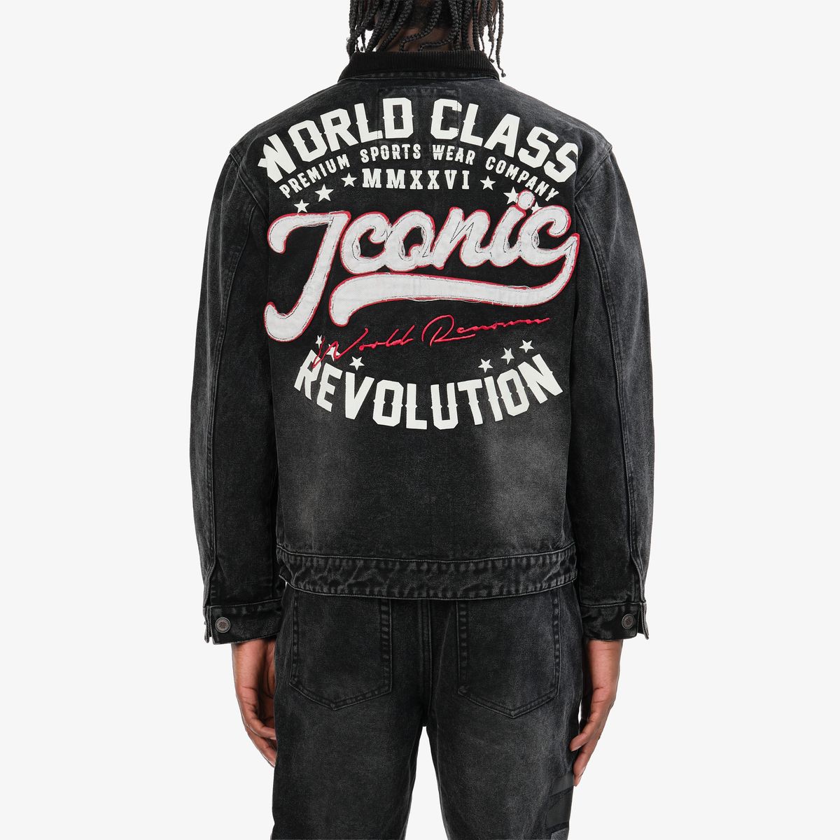 Mens World Class Denim Jacket Black