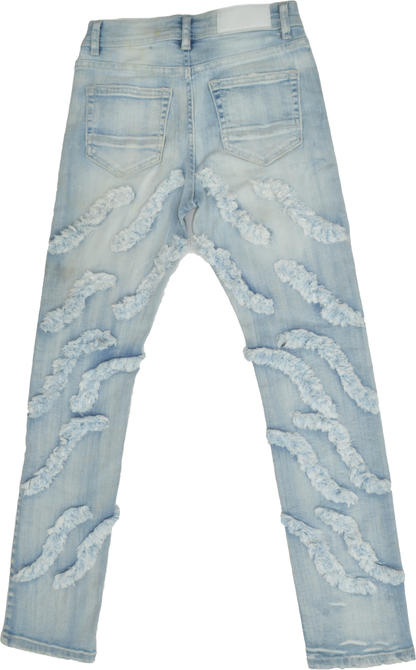 Kids Distressed Slim Fit Jeans – Ice Blue