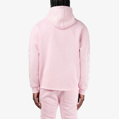 Mens Saints Distressed Applique Hoodie – Pink