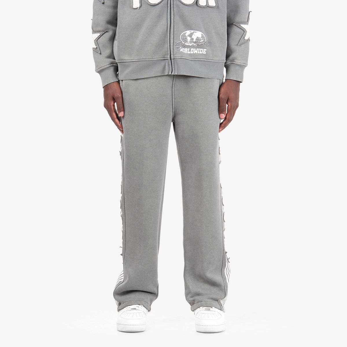 Mens World Tour Washed Grey Sweatpants
