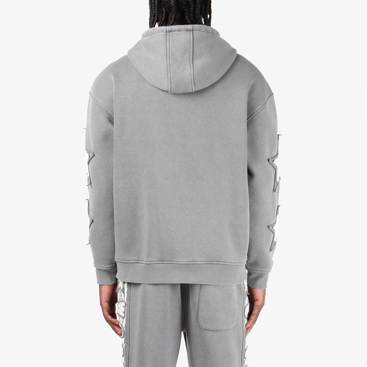 Mens World Tour Washed Grey Zip-Up Hoodie