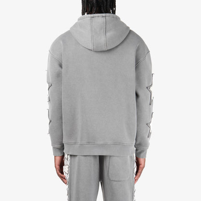 Mens World Tour Washed Grey Zip-Up Hoodie