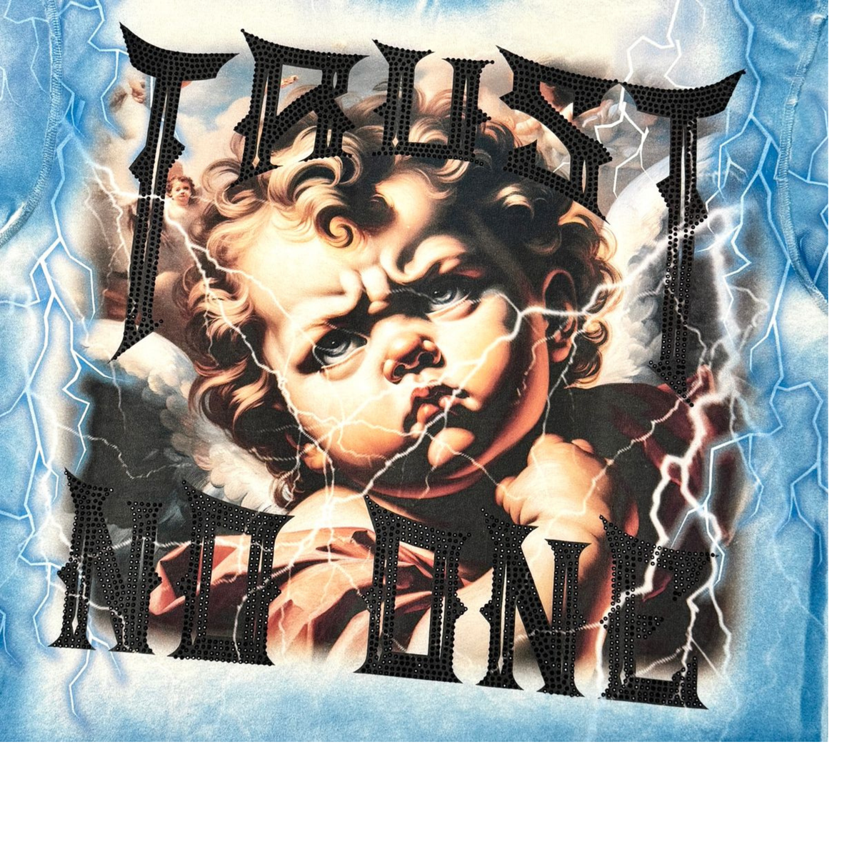 Mens Rare Peace Baby Angel Ice Blue T-Shirt
