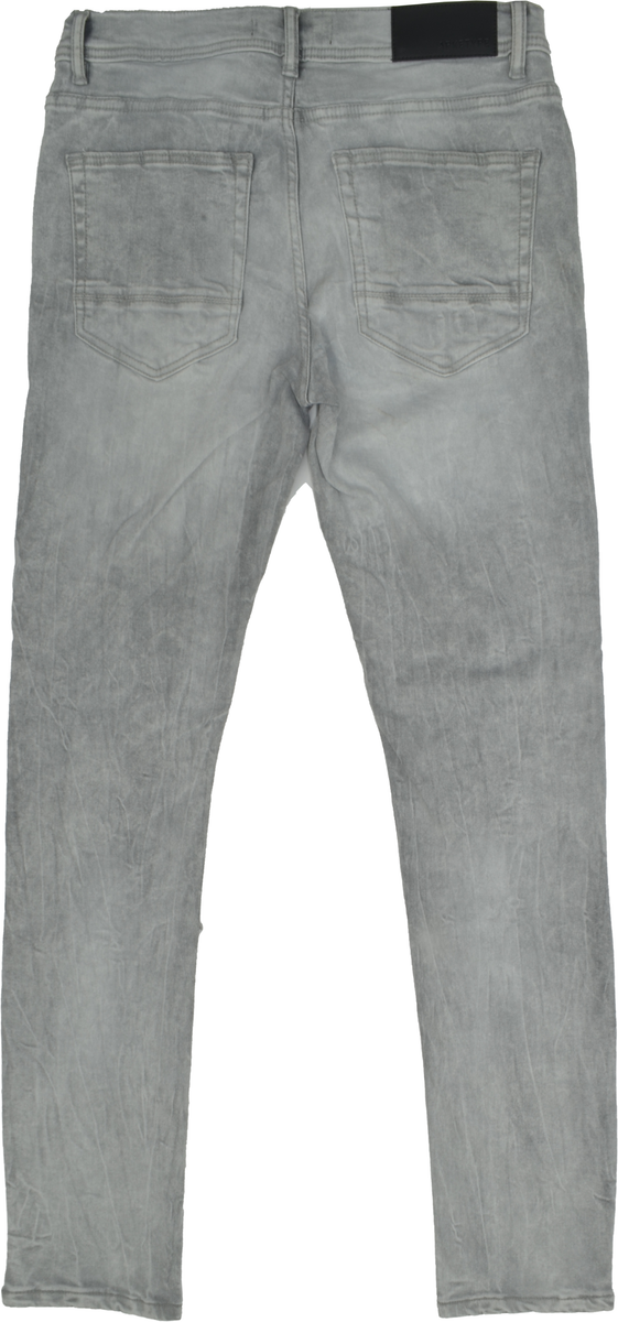 Men’s Laser Motif Slim Jeans - Light Grey