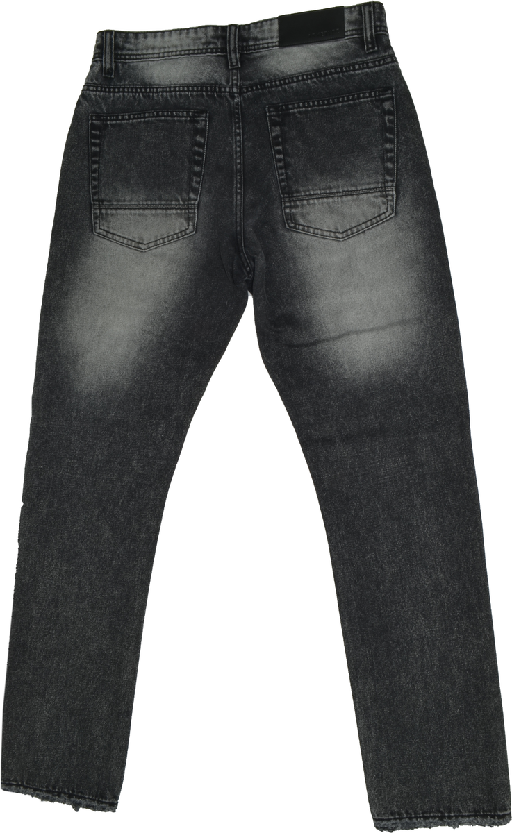 Mens Vintage Ripped Straight  Jeans - Black Wash