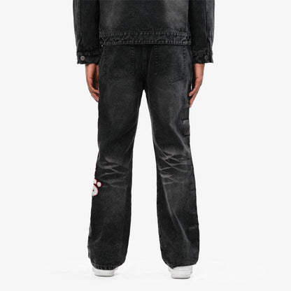 Mens Black World Class Graphic Jeans