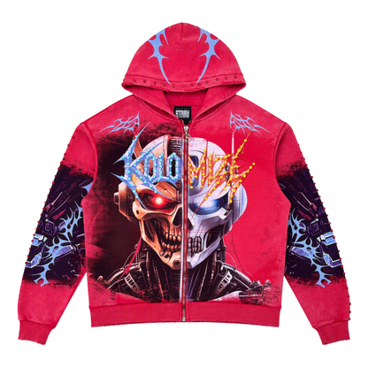 Mens Stray Diligence Full Zip Hoodie – Red