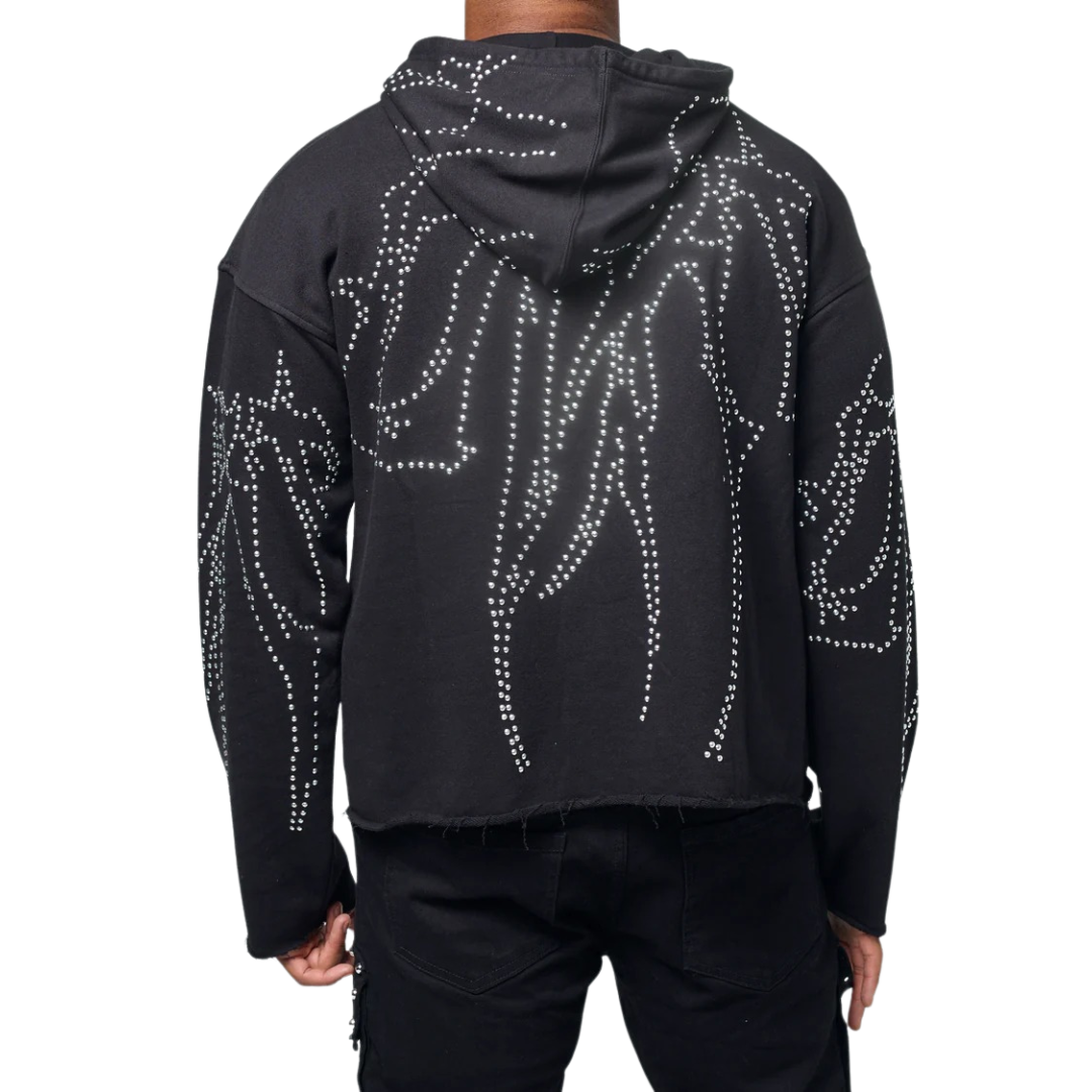 Men's Studded Fleece Pullover Hoodie