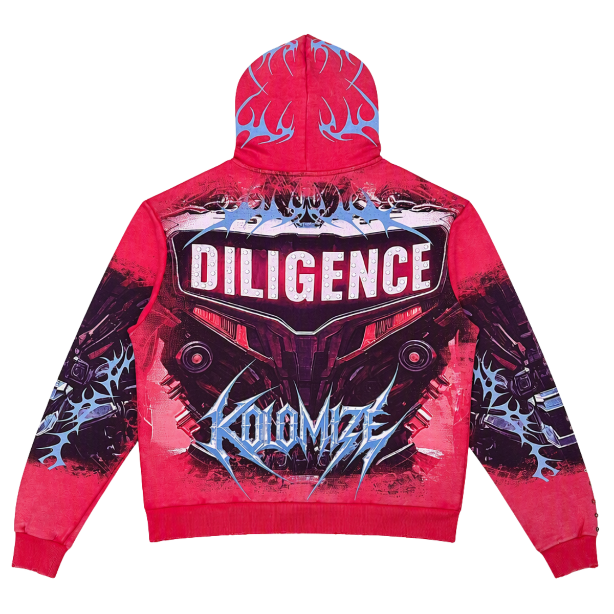 Mens Stray Diligence Full Zip Hoodie – Red