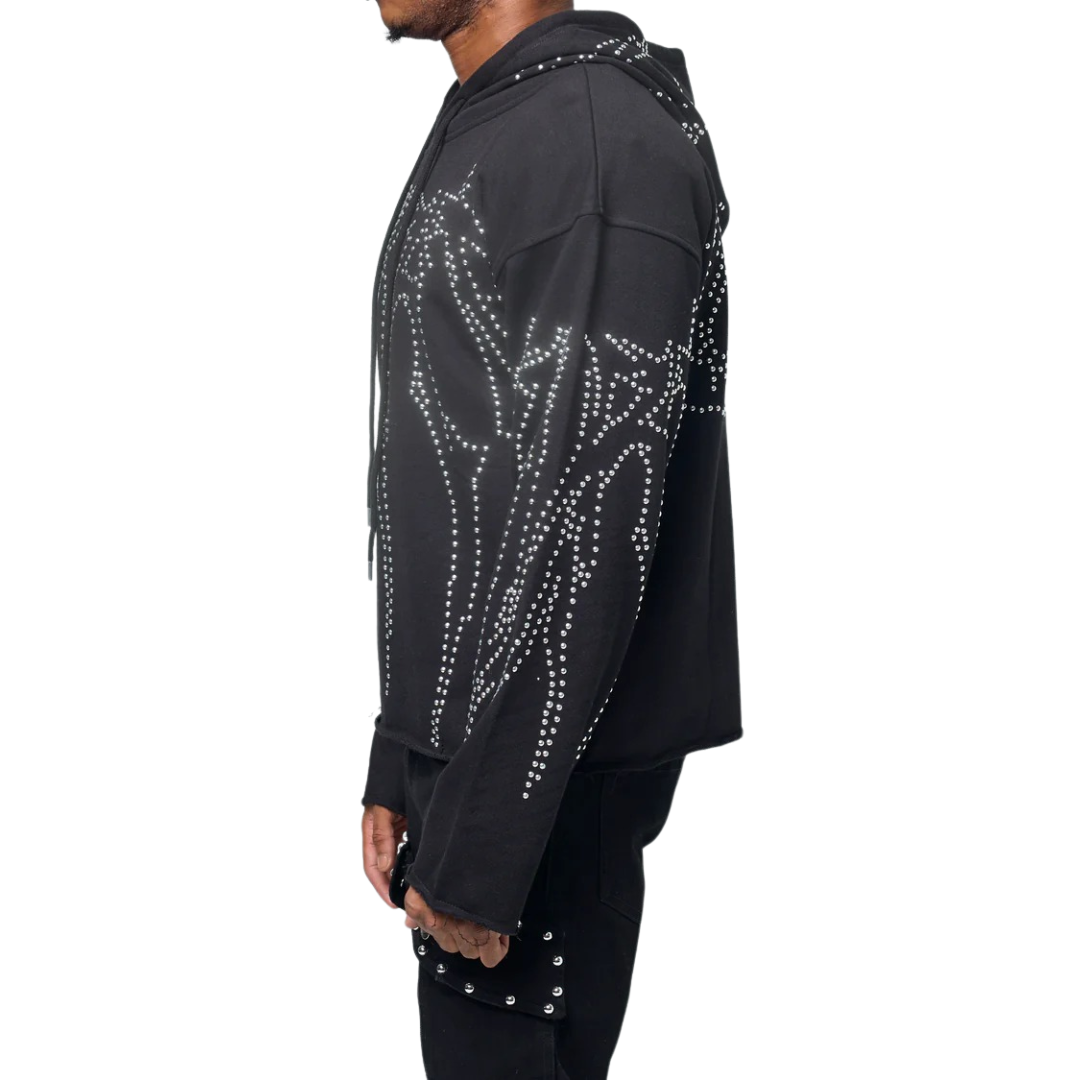 Men's Studded Fleece Pullover Hoodie