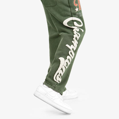 Mens World Champ Legacy Patchwork Sweatpants — Olive