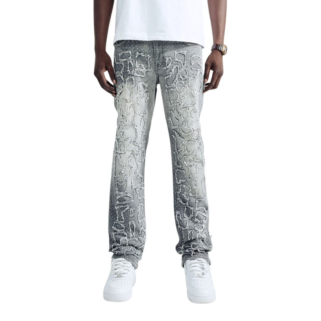 Stacked Rhinestone Jeans BL80502