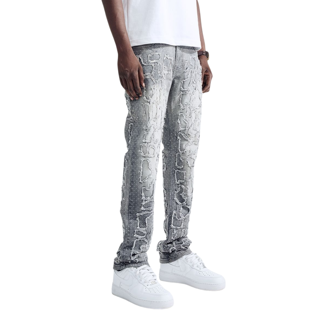 Stacked Rhinestone Jeans BL80502