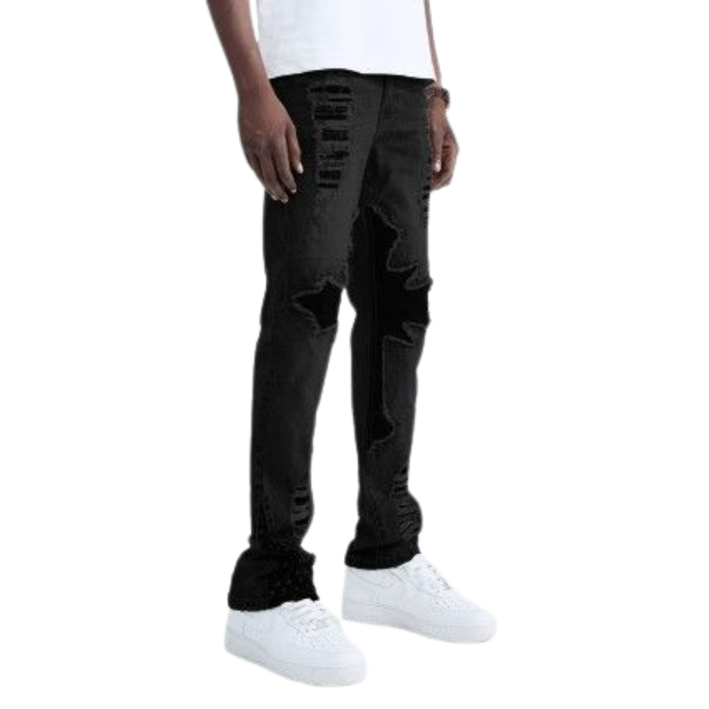 Straight Fit Patchwork Jean BL-80504