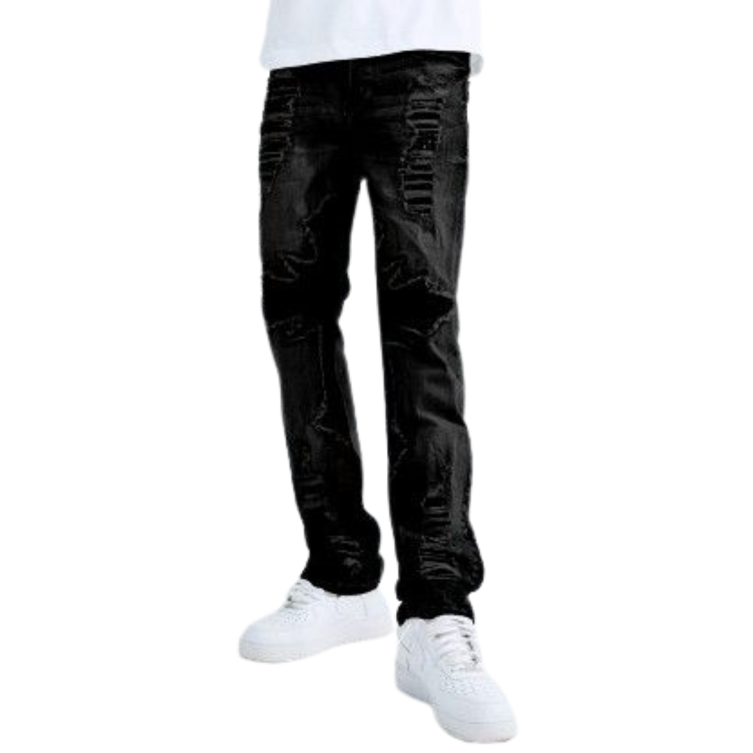 Straight Fit Patchwork Jean BL-80504