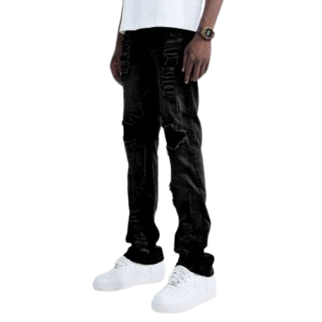 Straight Fit Patchwork Jean BL-80504