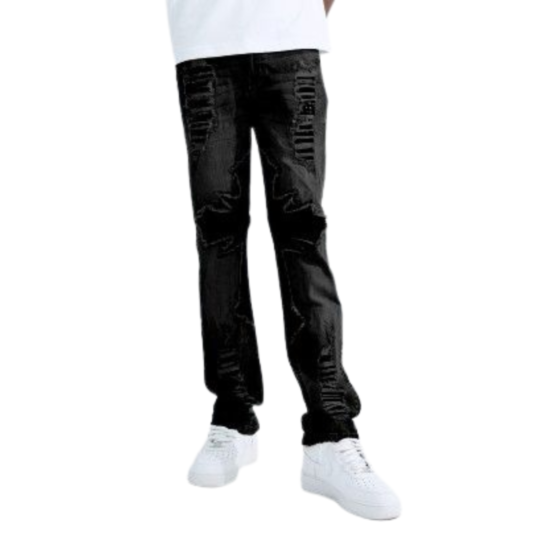 Straight Fit Patchwork Jean BL-80504