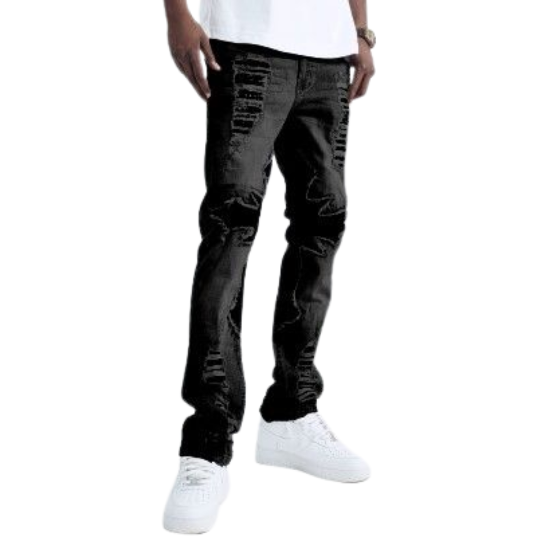 Straight Fit Patchwork Jean BL-80504