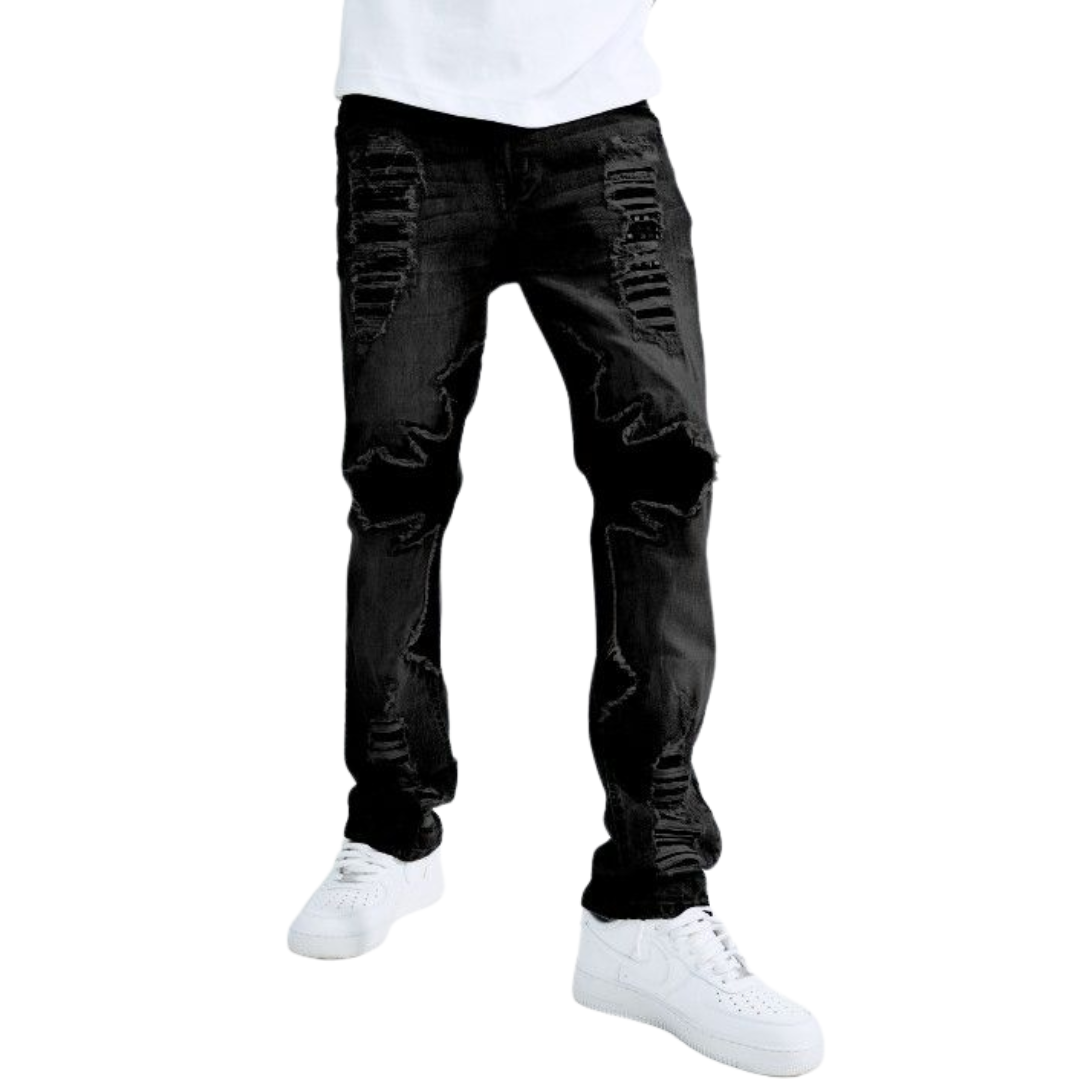 Straight Fit Patchwork Jean BL-80504