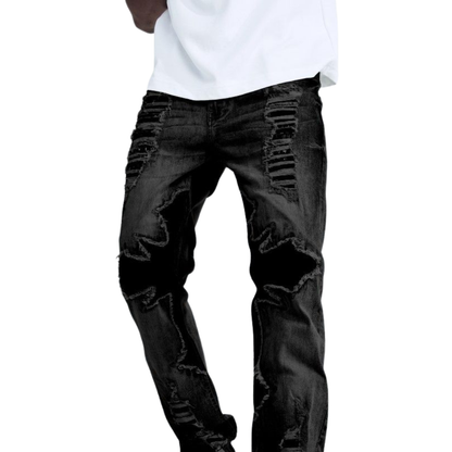 Straight Fit Patchwork Jean BL-80504