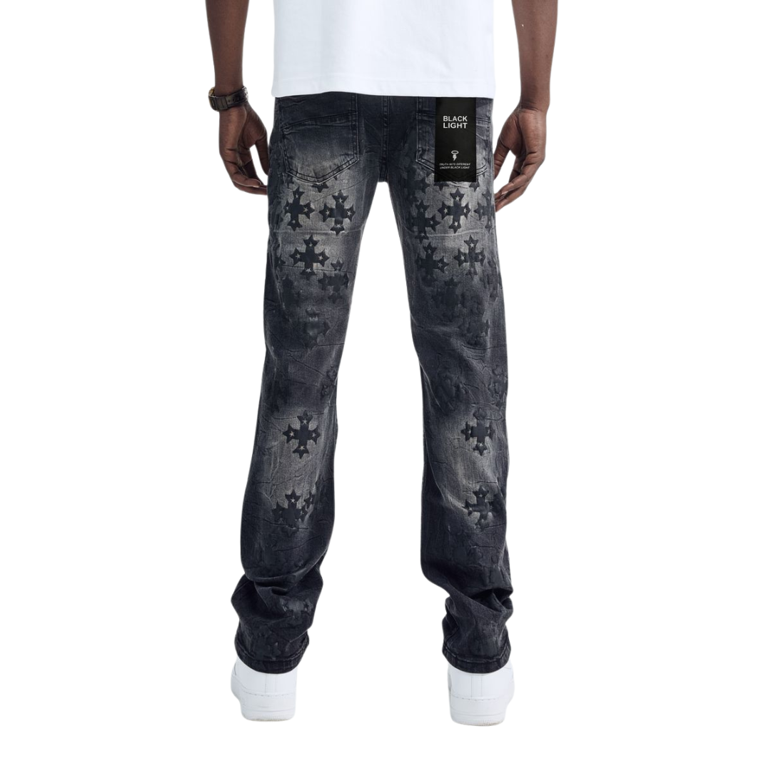 Straight Fit Patch Work BL-80506