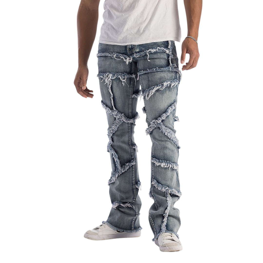 Distressed Stacked Jeans  KD2117
