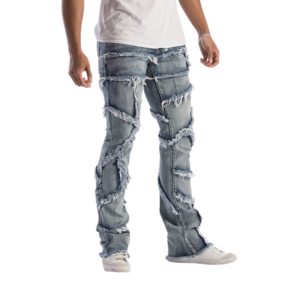 Distressed Stacked Jeans  KD2117