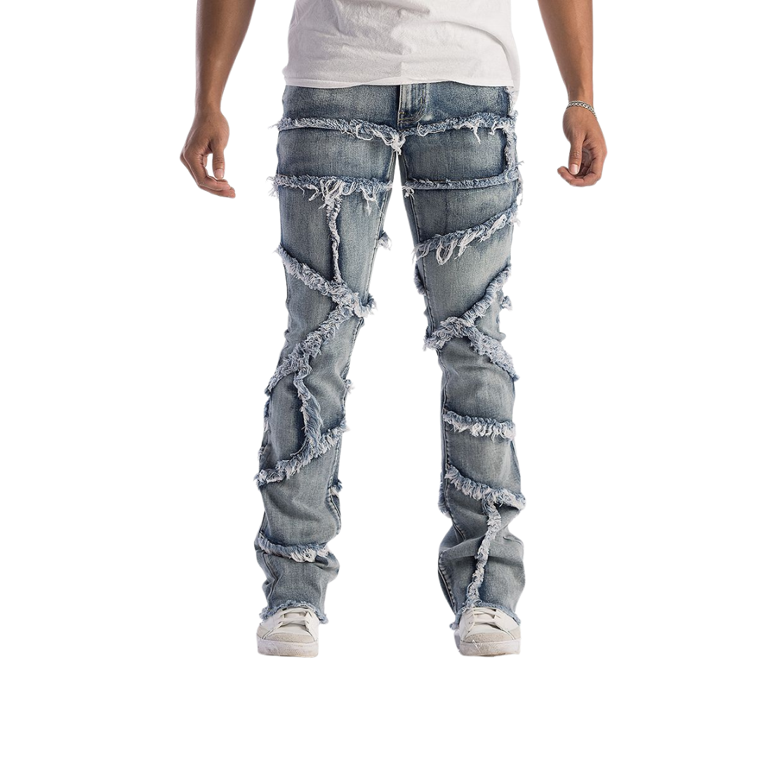 Distressed Stacked Jeans  KD2117