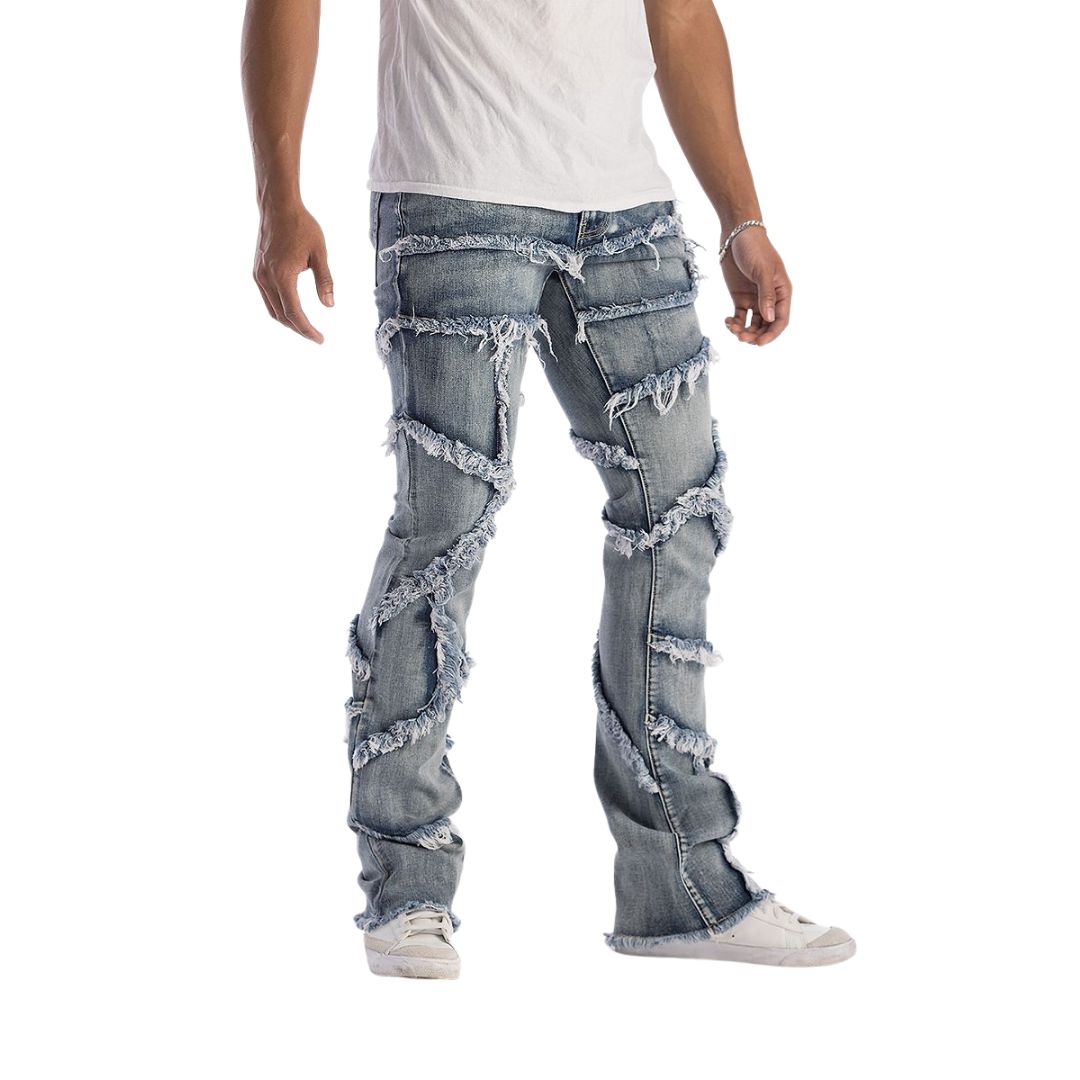 Distressed Stacked Jeans  KD2117