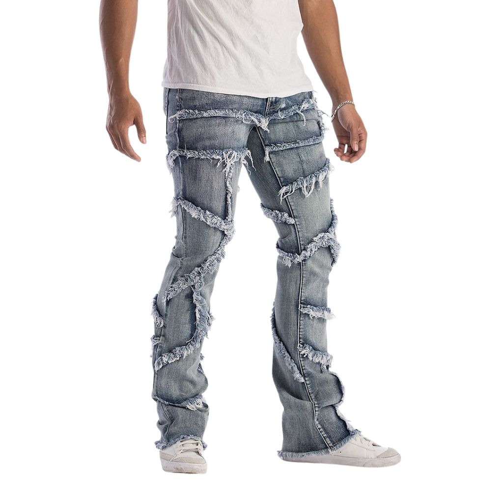 Distressed Stacked Jeans  KD2117