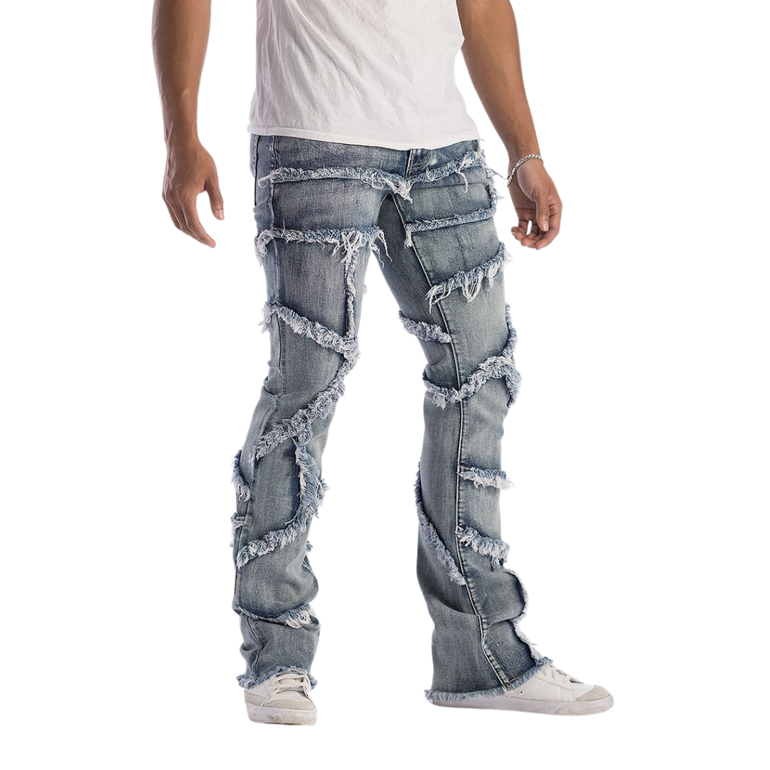 Distressed Stacked Jeans  KD2117