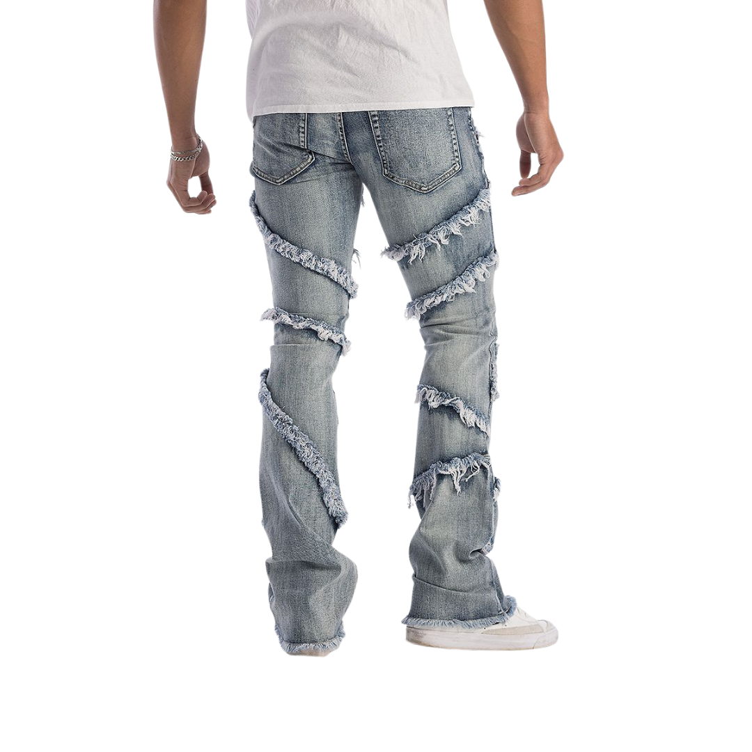 Distressed Stacked Jeans  KD2117